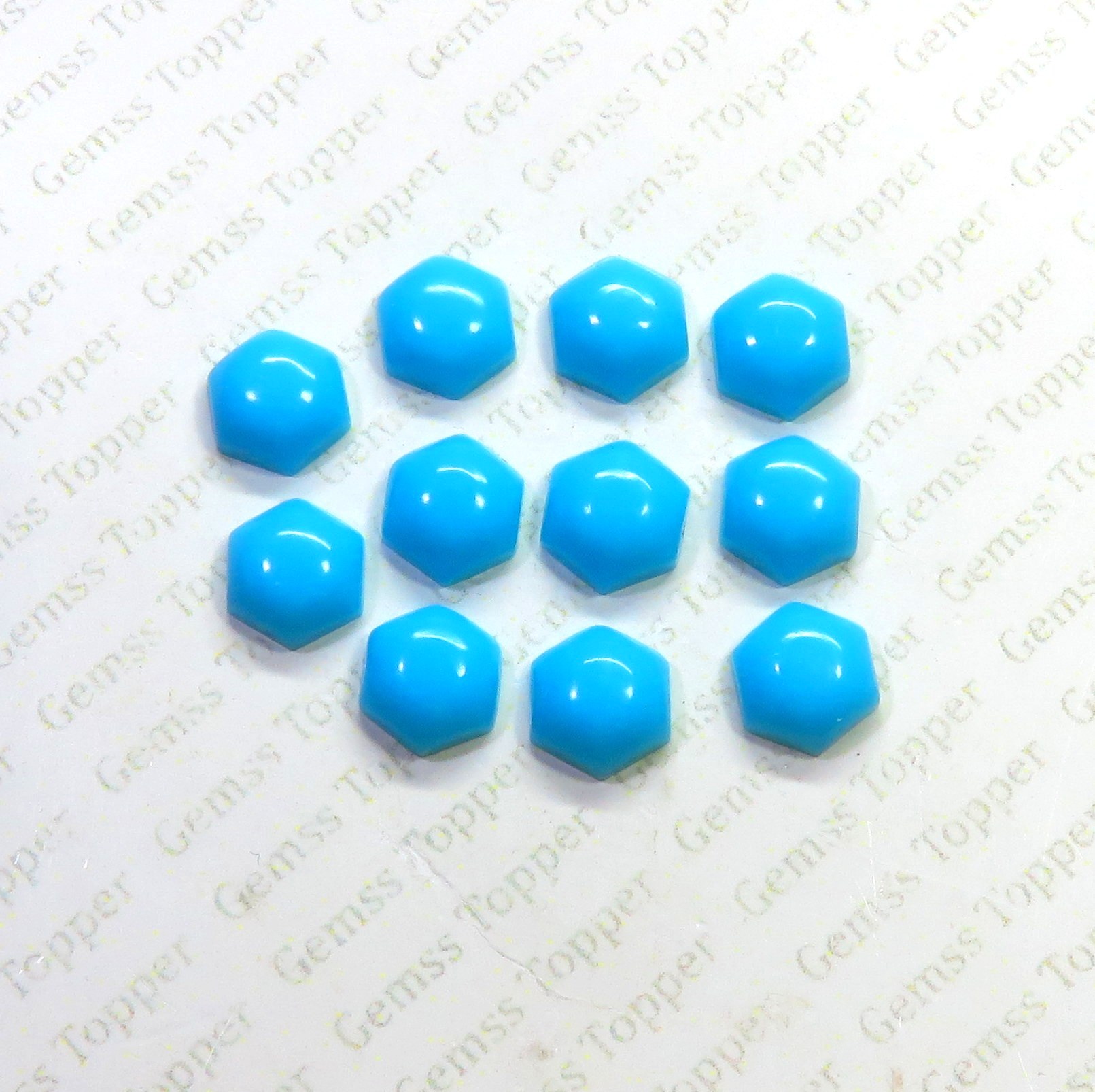 Sleeping Beauty Turquoise 10x10 mm Hexagone Cabochon